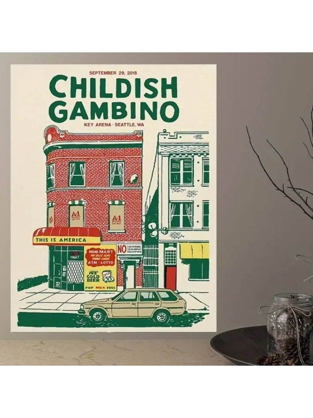 Childish Gambino "This is America" Canvas Print, Seattle 2018, Music Poster